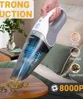 Cordless Handheld Vacuum Cleaner With 8000Pa Suction Rechargeable Portable Car And Home Vacuum Lightweight on table