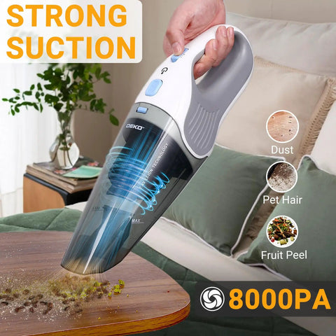 Cordless Handheld Vacuum Cleaner With 8000Pa Suction Rechargeable Portable Car And Home Vacuum Lightweight on table