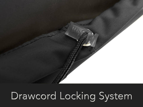 Elastic hem and auto-lock drawcord of Elite Chiminea Cover For All Weather Protection, Water Resistant 300D Polyester, Black
