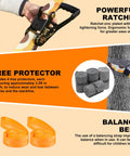 65 Foot Slackline Kit With Tree Protectors, Arm Trainer, And Carry Bag, Backyard Balance Training For Kids And Adults, featuring ratchet and tree protector