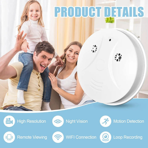 Visible Ceiling Mount Indoor WiFi Camera 1080P HD For Baby Pet Elderly Monitoring, round design displayed with family