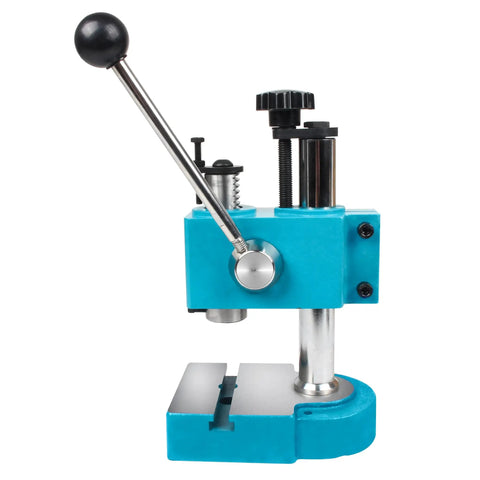 Turquoise Spring Loaded Arbor Press For Precision Manual Punching And Forming On A Compact Benchtop Shaft Press With 3 kN Capacity