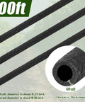 Durable 100 Foot One Quarter Inch Irrigation Tubing Soaker Hose System With Rubber And PE Material, close-up view.