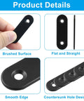 HARSKIYER 12-pack 2-inch black stainless steel straight furniture brackets with mounting holes, screws, and screwdriver