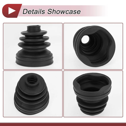 Mini Cooper CV Joint Boot Kit Inner Constant Velocity Boot With Clamps Black Rubber Replacement 2002 2008 Direct Fit For Preventive Maintenance Heavy Duty And Long Lasting Vehicle Protection, black rubber boot