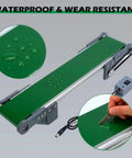 20 Inch Electric Desktop Conveyor Belt With Forward And Reverse Switch Stepless Speed Adjustment PVC Belt shown with waterproof surface