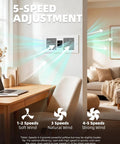 Room To Room Air Transfer Vent Fan With Remote And Temp Control Cranking 300 CFM Through Wall Exhaust for airflow in living room