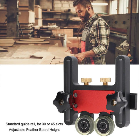 Two Pack Roller Featherboards With Ball Bearings For Table Saw And Router Table Jig, adjustable for various guide rails.