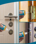 Applying Door Lock And Hinge Lubricant Oil With Needle Oiler For Squeaky Keyholes And Hinges No More Squeaks Easy Quick Fix 1 Oz