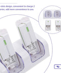 Dual Slot Rechargeable Controller Battery Charger Dock With USB Cable Lightweight White ABS Stand Fast Charge For Gamepads