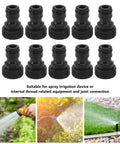 10 Pcs Plastic Garden Hose Quick Connect Fittings Set Easy to Install, No Fuss, Leak Proof, Multipurpose Adapters visible.
