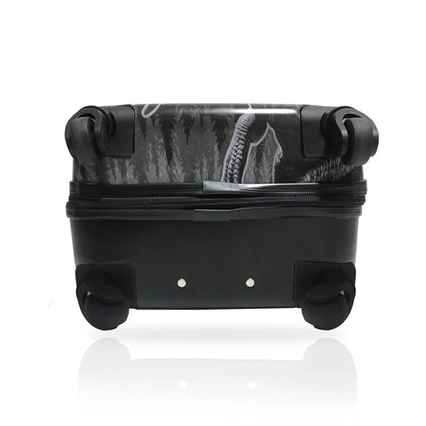 kids dinosaur carry on luggage with wheels showing detailed design