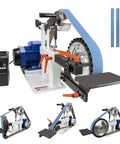 Heavy Duty Belt Grinder Sander With Badass 1500 Watt Variable Speed Metal Polishing Machine And 72 Inch Flat Arc Wheels operating view