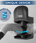 Badass J1772 Electric Vehicle Charger Holder Wall Mount with five notch adjustable design highlighting rotatable connector feature.