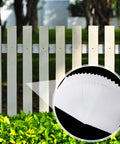 Vinyl Siding Repair Patch Kit 6x8 Inch Self Adhesive PVC Tape Hole Cover For Mobile Homes Skirting Fences And Exterior Walls White No Tools Needed Quick Easy Seamless Fix in use on a white fence.
