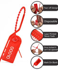 100 Pack Plastic Security Seals Anti Tamper Tags With Numbered Zip Ties Breakaway Labels For Fire Extinguishers