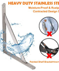 Heavy Duty Beefy Stainless Steel Shelf Brackets 16 By 12 Inches Max Load 550 Lb Built To Last Solid Corner Brace, water splash detail