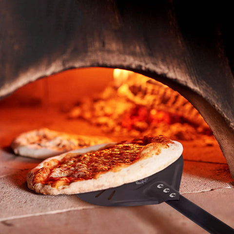 9 Inch Round Perforated Aluminum Pizza Peel With Detachable 40 Inch Handle Lightweight Yet Durable Pizza Turner For High Heat Ovens