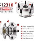 Rear Wheel Hub Bearing Assembly Pair For Toyota Avalon Camry Solara ES300 RX300 FWD Fits 1992-2004 Models with ABS Tone Ring