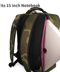 Underseat Carry On Travel Backpack 21L Lightweight Laptop Bag Fits MacBook Pro 16 Underseat Airline Bag Green Camo with laptop compartment