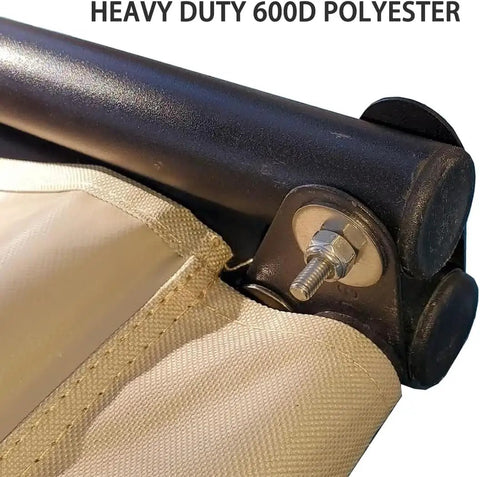 Close-up of a 600D polyester heavy duty patio swing seat cover replacement for 3 seater, waterproof and UV resistant.