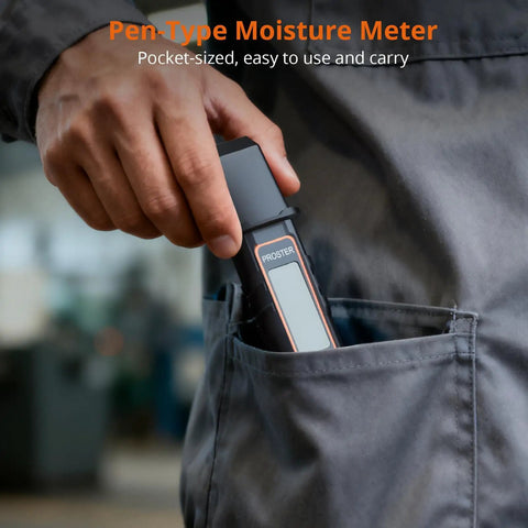 Pocket Moisture Meter With 7 Modes And Detachable Pins For Wood, Compact DIY Wood Tester For Lumber And Furniture, Pocket Sized Probes For Easy Replacement, Quick Accurate Readings held in a pocket