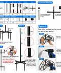 Assembly instructions for Heavy Duty Garden Hose Holder With Dual Hose Storage Holds 160 Ft Per Hose, showing parts and setup steps.
