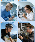 Tough As Nails Ansi Z87 Certified Safety Glasses For Glasses Wearers Over Spec Broad Coverage Protective Eyewear, used in medical and outdoor tasks.
