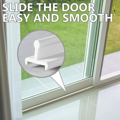 Two Pack 72 Inch Vinyl Sliding Screen Door Replacement Track Bottom Rail For Sliding Doors in use on patio door