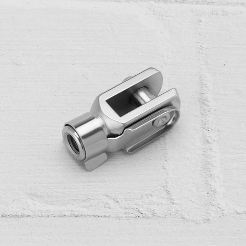 Two Pack M6x1 Thread 32mm Length Beefy Air Cylinder Rod Clevis End Yoke Fork Joint With Spring Pin Zinc Plated Steel For Electronic Automatic Equipment And Heavy Duty Automation Projects, zinc plated steel clevis