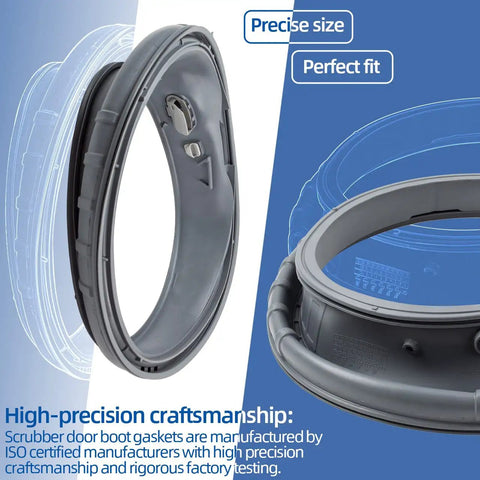 Door Seal For Samsung Front Load Washing Machine Stops Leaks Between Tub And Door DC97-18094B shown in precise fit design