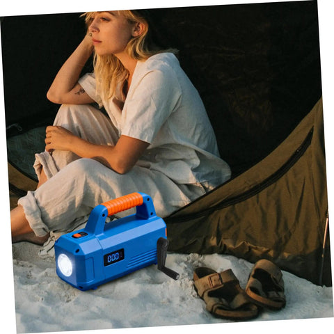 Black Plastic Round Hole Crank Handle Replacement Compatible With RV Vent And Camper Antenna Height Adjustment near a person in a tent.