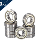 10 pcs HiPicco R8ZZ deep groove ball bearings, 1/2 in ID × 1-1/8 in OD × 5/16 in width, double shielded chrome steel