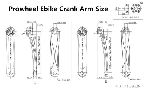 Ebike Crank Arm Set Square Hole For Mid Drive Motors Black 140mm 152mm 160mm 165mm 170mm 175mm Forged Alloy 6061 High Strength Durable Anti Deformation Precision Machined Lightweight 1 Pair