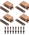 Stainless Steel Cabinet Door Magnets Set Of Four Two Point Two Inch Heavy Duty Magnetic Catches For Kitchen Drawers Closets Wardrobes Red Bronze Finish
