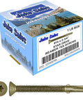 Badass 10 X 1-5/8-Inch Reamer Tek Self Drilling Wood To Metal Screws With Torx Star Drive Pattern Kickass Grip On Steel For Trailers And Flatbeds in blue box.