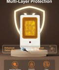 Portable Indoor Space Heater That Heats Up Fast With 2 Second Rapid Heat From PTC Ceramic Tech 60 Degree Adjustable Angle