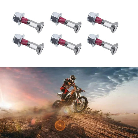 Heavy Duty M8x30 Sprocket Bolt And Nut Kit For Dirt Bikes And Motocross Beefy Nylon Locking Flange Nuts in chrome
