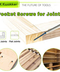 460 Pcs Pocket Hole Screw Kit With 1 Inch 1 And A Quarter Inch 1 And A Half Inch 2 Inch And 2 And A Half Inch Coarse Thread Blue Anti Rust Coated Square Drive Self Tapping Wood Screws For Indoor Outdoor Projects shown in softwood joints