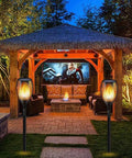 Outdoor Solar Flame Torch Lights Waterproof Mood Lighting For Pathway Patio Yard Garden With Auto Dusk To Dawn On Off 96 LED