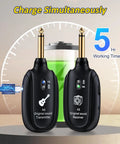 2.4GHz Wireless Guitar Transmitter And Receiver System For Electric Guitar And Bass, Ultra Low Latency Under 4ms, Rechargeable