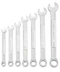 7-piece SAE wrench set with 12-point box ends and 15-degree offset, chrome finish, includes 1/4 to 9/16 inch sizes