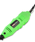 Badass Heavy Duty Corded Rotary Tool With 35 Piece Accessory Kit, Smooth Operator Multi Tool And Sanding Machine Set, close-up view of green rotary tool.