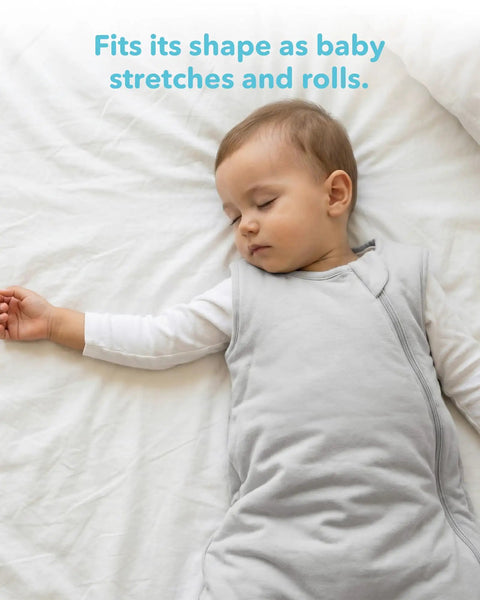 Soft Breathable Viscose Bamboo Sleep Sack For Babies 6 12 18 Months One TOG Wearable Blanket With Two Way Zipper Slate Color