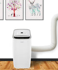 Easy Portable AC Window Vent Kit With Adjustable Vertical Or Horizontal Sliding Window Plate For Window AC Units, 5.9 Inch Diameter Seal And 59 Inch Exhaust Hose, Perfect For Quick No Mess Cooling At Home Or Office connected to portable AC unit.
