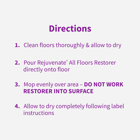 Directions for using All Floors Restorer That Fills Scratches Brings Back Deep Shine And Locks In Protection For Hardwood Laminate Vinyl And Tile With One Slick Coat 1 Gallon