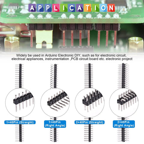 DIY Ready 190 Pcs 2.54mm Pin Header Kit With Long And Short Needle Headers For Arduino Prototyping application display