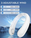 Neck Fan Portable Personal Cooling Device With 5200mAh USB Rechargeable Battery 3 Speed Bladeless Ultra Quiet Wearing Fan