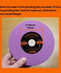 Heavy Duty Chainsaw Sharpener Grinding Wheel With Premium Chrome Oxide Abrasive For Universal Saw Chain Sharpeners To Nail High Speed Steel Teeth Smooth As Butter 3/16 Inch Thick By 5 3/4 Inch Diameter - Close-up view of a pink grinding disc measuring 2.76 inches with an AMACUPID logo.