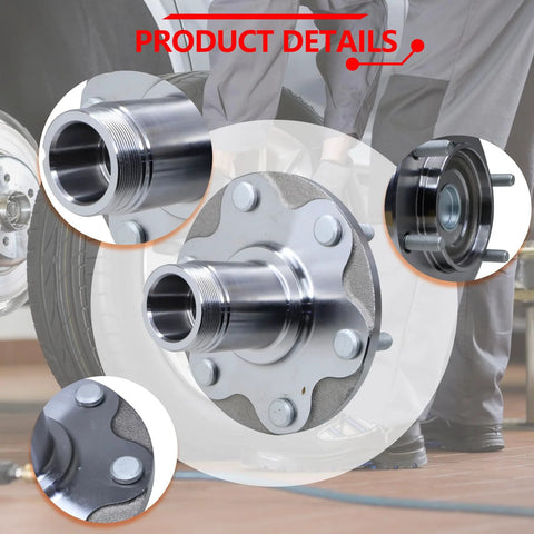 Close-up of Beefed Up Front Wheel Hub Bearing Kit Replacement WH5170112W for 1999-2004 Tacoma 2WD, showing hub and components.